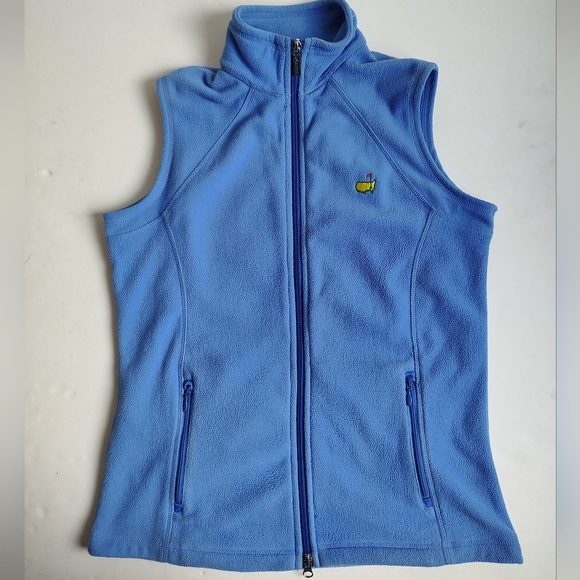 Masters Collection Fleece Vest Full Zip Golf Blue Periwinkle Pockets Augusta S - Picture 7 of 16